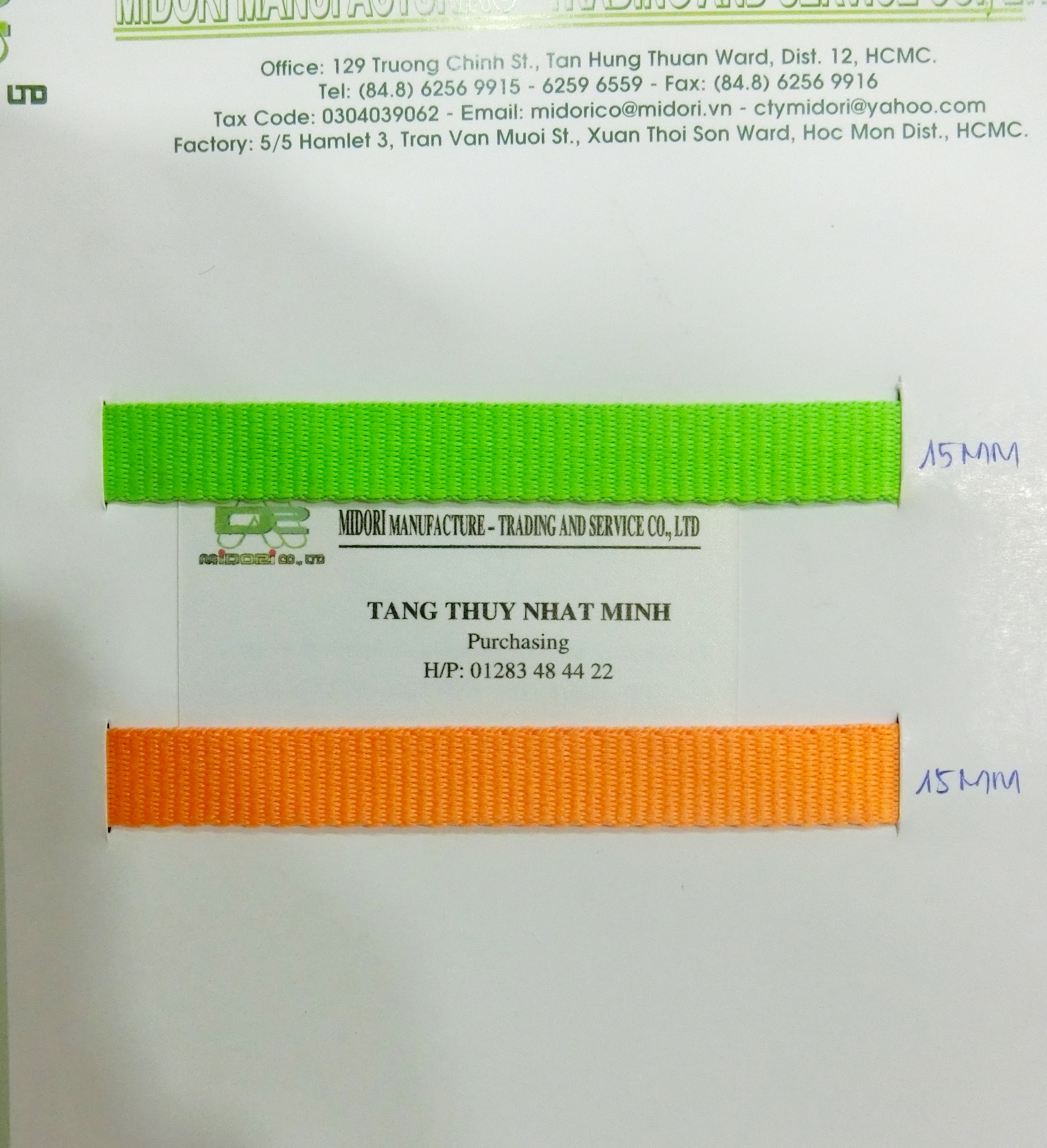 Dây đai dệt màu xanh - màu vàng