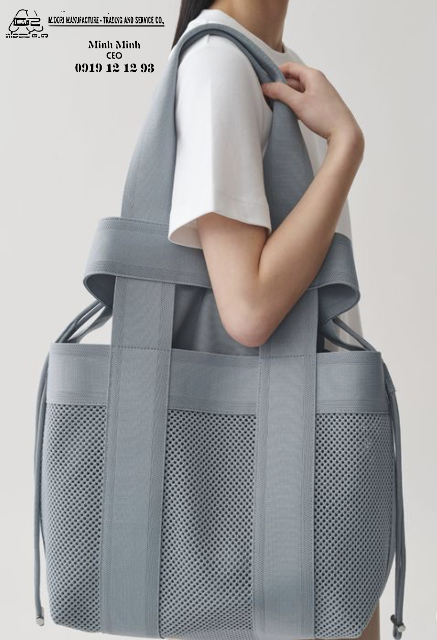 Dây đai Polyesster màu xám may qoai túi 40mm