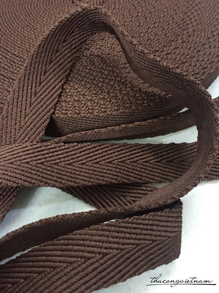 Dây dệt thủ công xương cá - màu nâu PP