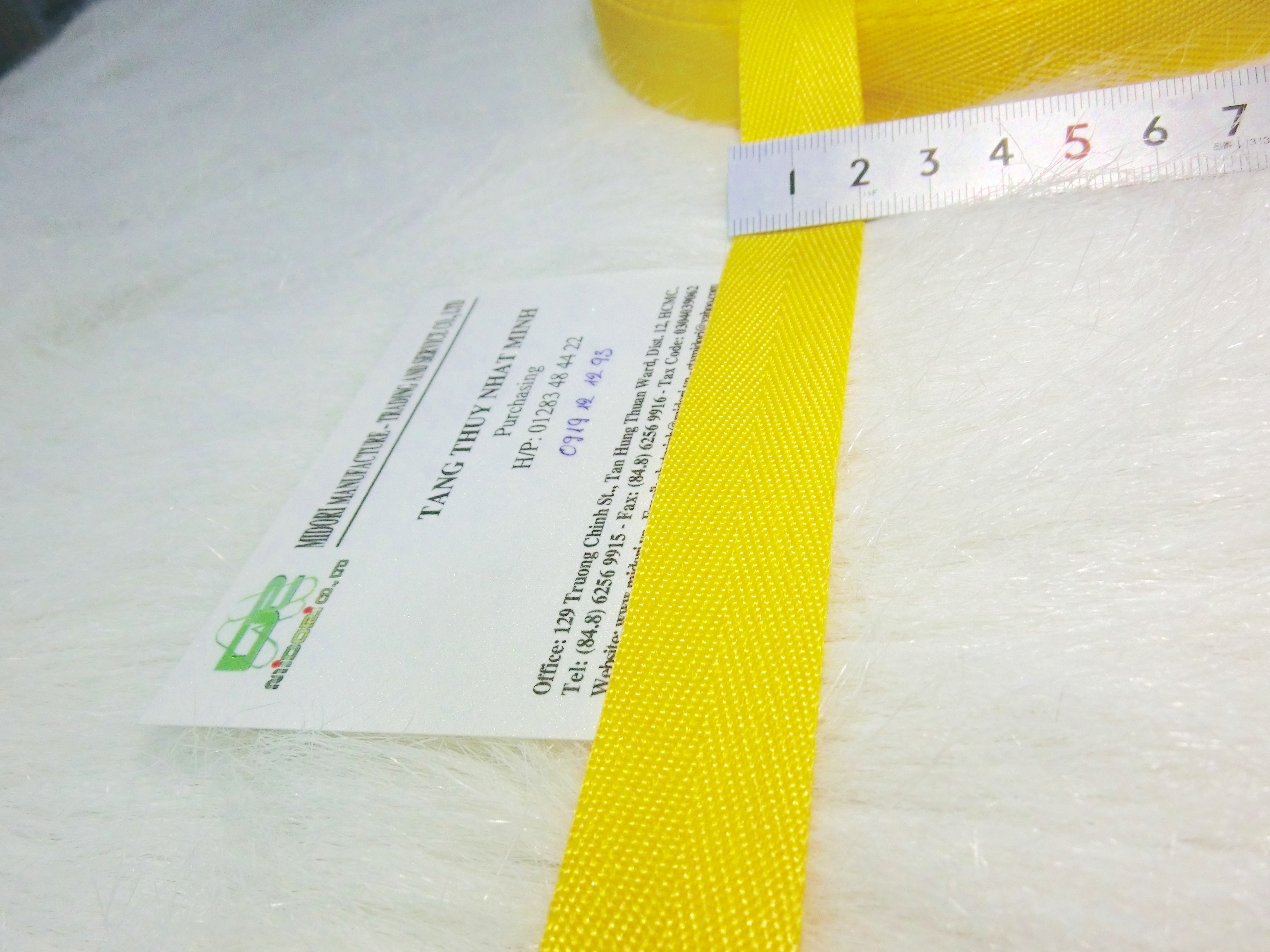 Dây dệt xương cá 25mm màu vàng PP