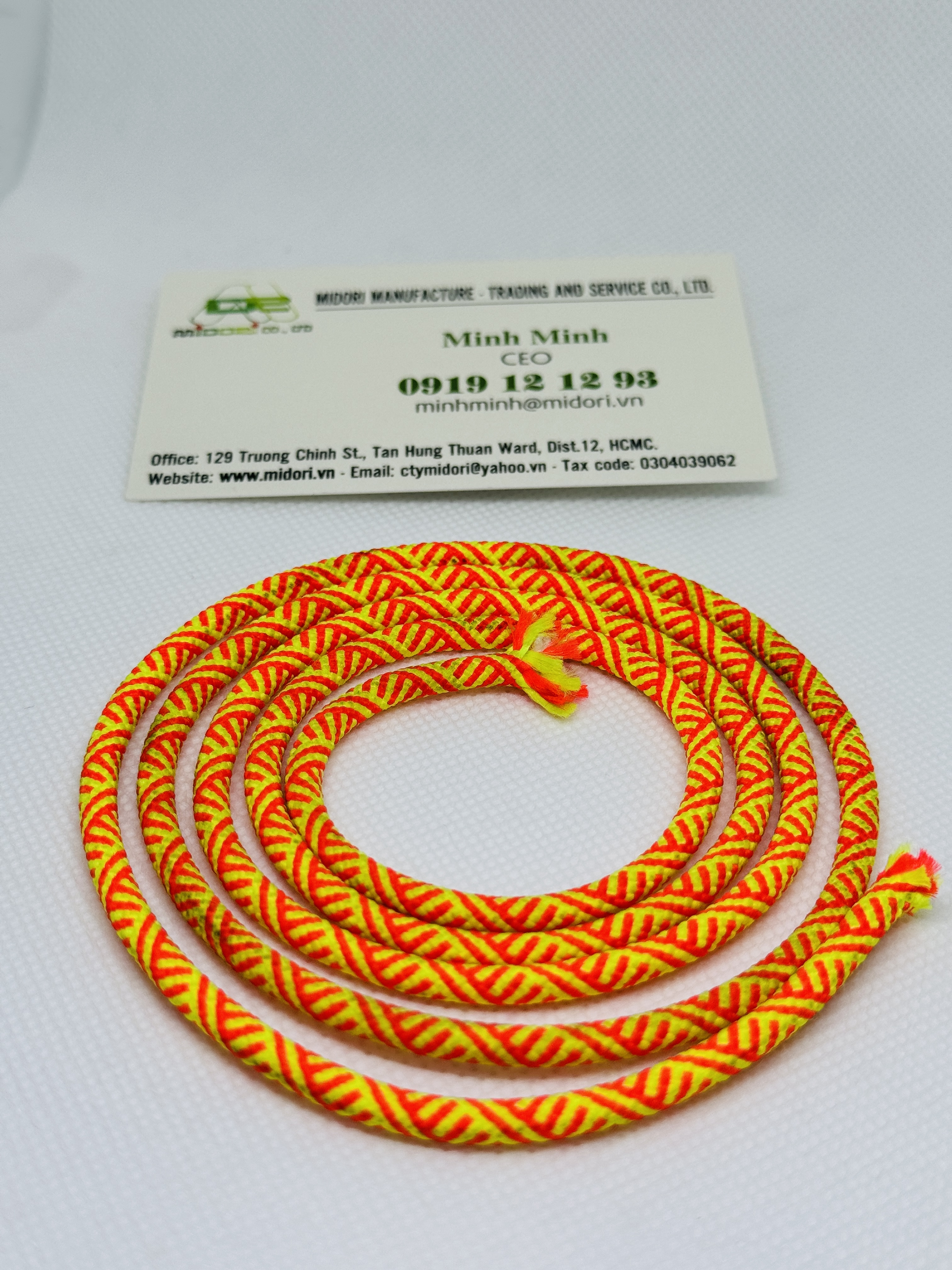 Dây dù, dây dệt từ máy lắc, dây dù dệt mix màu cam vàng