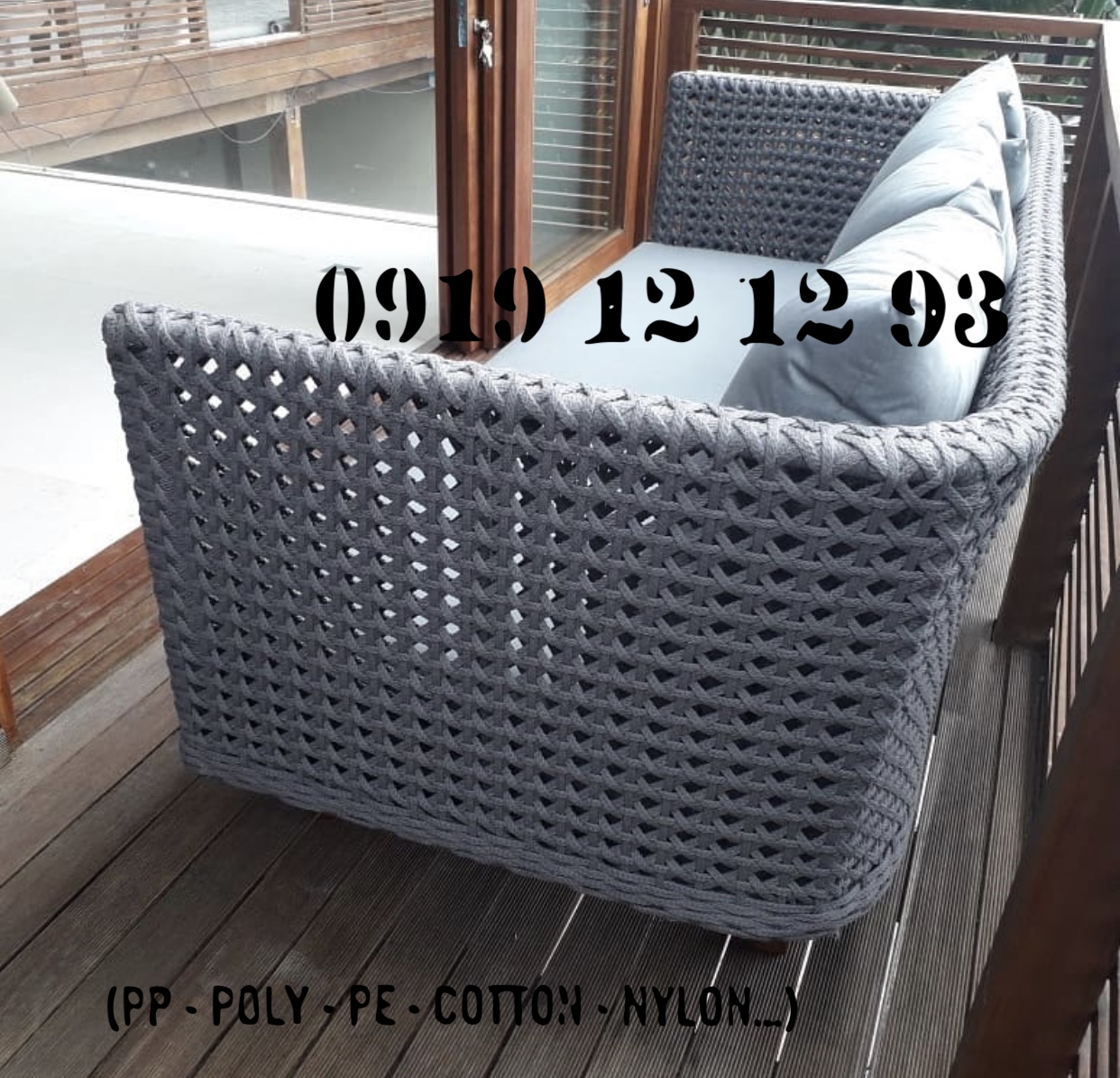 Dây dù dẹp 20mm màu xanh ngọc đan ghế hồ bơi