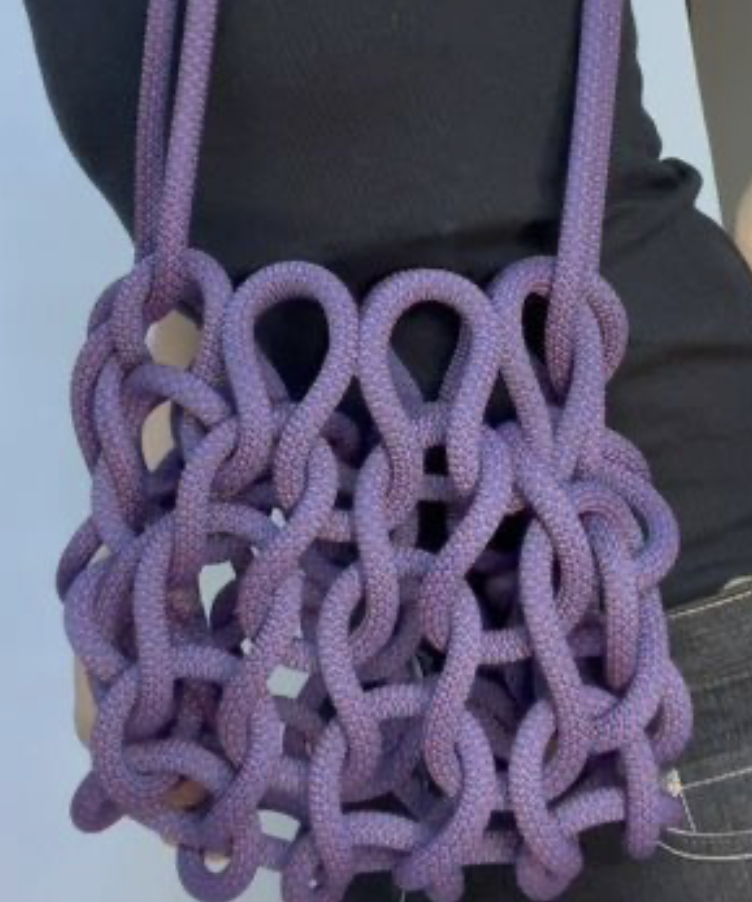 Dây dù may túi xách màu tím, dây dệt tròn