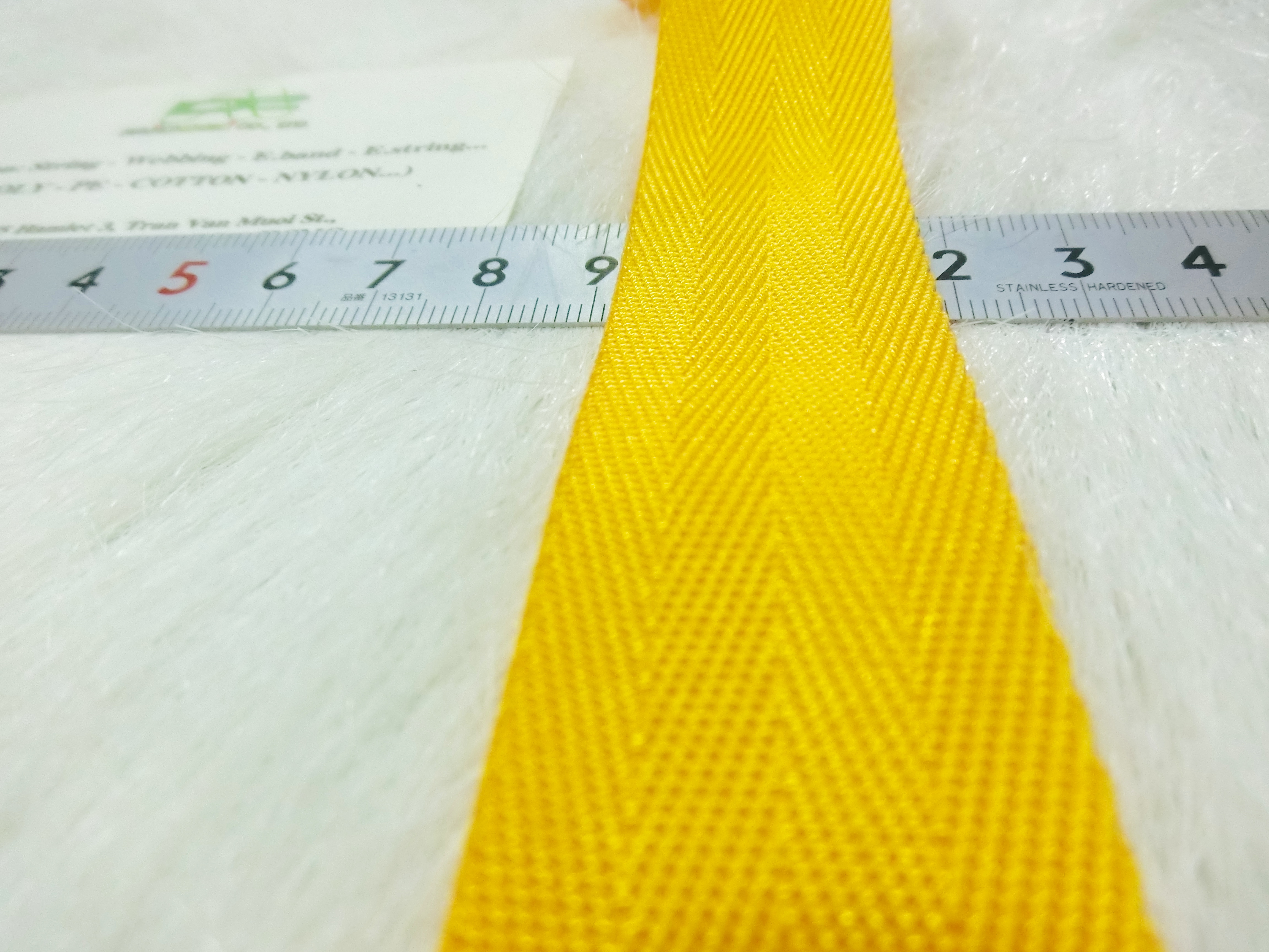 Dây twill 25mm màu vàng