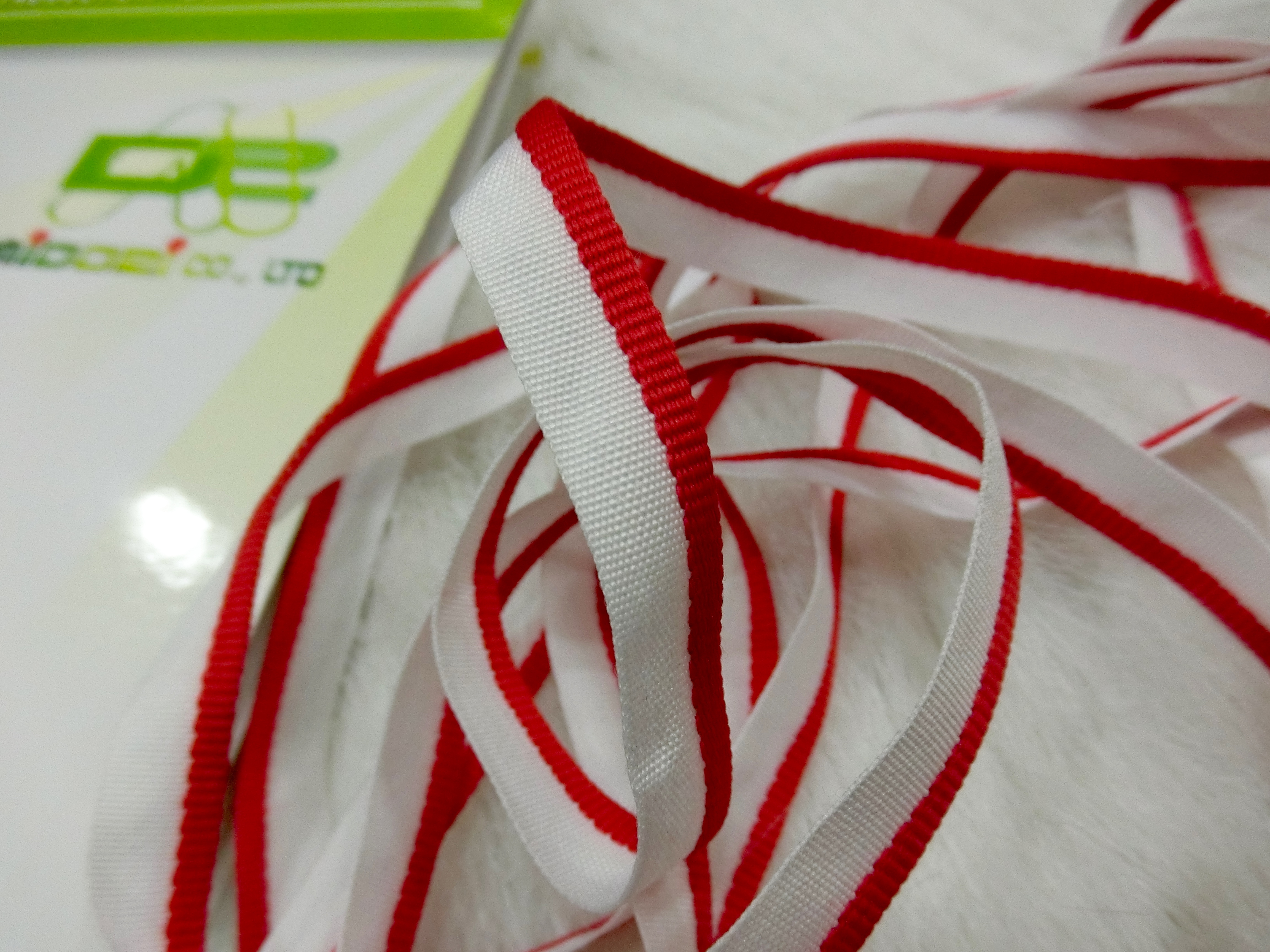 Dây viền áo mỏng - trắng đỏ