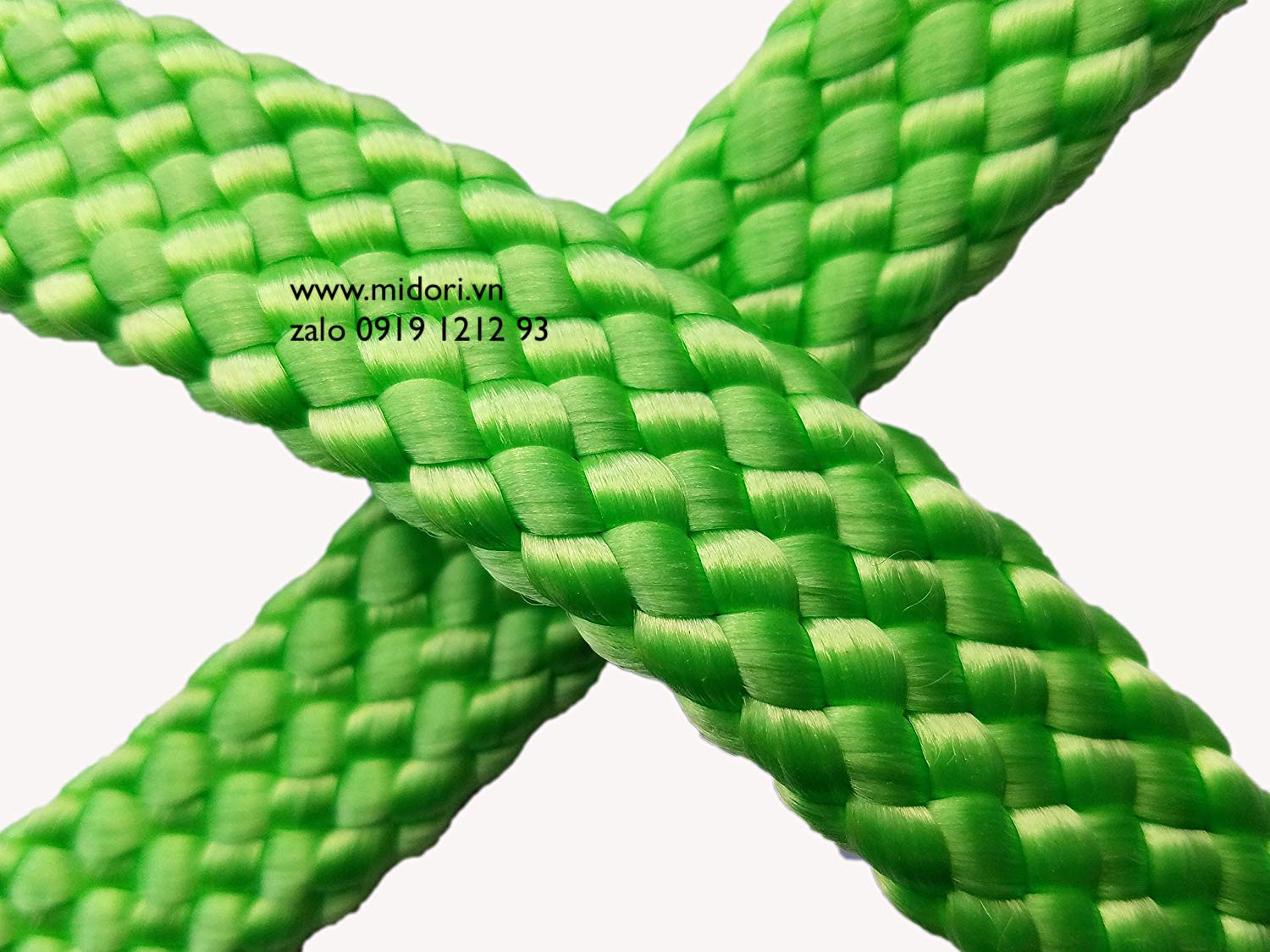 Flat rope 25mm màu xanh green